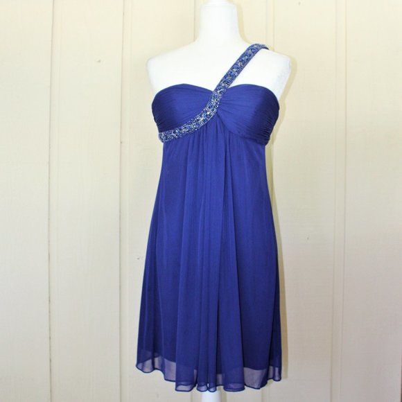 Cachè One-Shoulder Royal Blue Dress - Picture 1 of 3